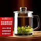 喜碧（Scybe）茶杯耐熱玻璃杯辦公杯玻璃茶杯帶蓋把手杯玻璃水杯格隆380ml 2只