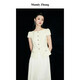 Mandy Zhang精致千金小香風(fēng)上衣女夏季氣質(zhì)泡泡袖女裝 梨子冰沙 S