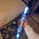 贊尼雙刃雷騰發(fā)光劍 可旋轉激光劍伸縮聲光劍哇炫酷玩具男孩禮物8-10 【雷騰刀刃光劍】鎏金藍 【可伸縮滑動(dòng)旋轉】6色燈+充電線(xiàn)