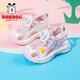 巴布豆童鞋女童夏季公主鞋透氣兒童包頭涼鞋105552026櫻花粉/乳白32