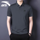 安踏短袖t恤男冬季寬松透氣翻領(lǐng)Polo衫跑步健身羽毛球服休閑運動(dòng)上衣 8113-4男裝灰 L /175