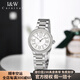 I&W CARNIVAL HWGUOJI瑞士品牌IW女士手表新款石英表女時(shí)尚輕奢簡(jiǎn)約手表十大品牌女表 愛沃馳本色白面/精美禮盒/定制刻字 +女士手鐲