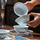 富玉陶瓷景德鎮(zhèn)高溫飯碗組合玲瓏瓷餐具家用2025新款 青釉玉牡丹飯碗4只裝