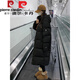皮爾卡丹（pierre cardin）2024新款冬季黑色長(cháng)款羽絨丨棉丨服女長(cháng)過(guò)膝韓版寬松加厚連帽外套 黑色 （棉i服加長(cháng)加厚版） S 推薦105斤以下