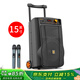 貝德BD-1568B廣場(chǎng)舞音響戶外大功率音量無(wú)線藍(lán)牙便攜移動(dòng)拉桿音箱K歌跳舞 盤古15吋雙話筒