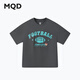馬騎頓（MQD）男女童夏季新品學(xué)院風(fēng)潮酷休閑撞色字母短袖親膚舒適T恤 炭灰 160