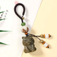 妙韻綠檀木生肖虎吊墜情侶包掛鑰匙扣手機鏈掛件小老虎吉祥物飾品掛飾 綠檀編織繩鑰匙扣款