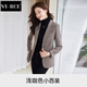 NY-RCE西裝外套女春秋款2025新款爆款小個(gè)子短款氣質(zhì)收腰毛呢女士小西服 咖色 L