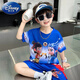 迪士尼（Disney）男童夏季套裝哪吒新款兒童短袖衣服洋氣寶寶網眼速干服兩件套夏裝 藍色兩件套 130 建議身高120左右