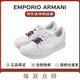 安普里奧·阿瑪尼（Emporio Armani）春夏新品男士鷹標(biāo)時尚百搭低幫運動鞋休閑鞋X4X537XN730 灰色 40