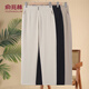 俞兆林（YUZHAOLIN）媽媽裝褲子女2025新款中老年女裝春秋洋氣小個(gè)子女褲夏季薄款直筒 卡其色 3XL 建議120-135斤