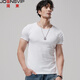 簡(jiǎn)束2025夏季新款短袖T恤男圓領(lǐng)純色棉質(zhì)打底衫修身休閑半袖汗衫體恤T 白色 2XL /80kg左右