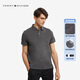 TOMMY HILFIGER【透氣舒適】夏季男裝珠地棉商務(wù)純色短袖T恤翻領(lǐng)POLOB2108 石墨灰020 S (推薦：120-130斤)