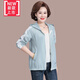 美博鳥(niǎo)（MEIBONIAO）媽媽裝夏季防曬衣長(cháng)袖短外套2022新款中年女士休閑百搭透氣防曬衫 藍灰色 2XL 105-120斤