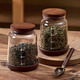 WELLMEET胡桃木茶葉罐密封罐儲(chǔ)存茶收納盒裝糖罐子防潮放白茶的家用花茶瓶 胡桃木高硼硅茶葉罐*2