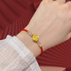 訫緣飾品999足金本命年紅繩女黃金玫瑰花轉(zhuǎn)運珠手鏈情人節(jié)禮物送老婆女友 玫瑰花貓眼珠手鏈