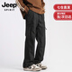 JEEP SPIRIT吉普春夏戶外軟殼沖鋒褲男女褲子2025新款工裝港風(fēng)機(jī)能寬松休閑褲 黑色 常規(guī) L （100-120斤）