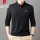 皮爾卡丹（pierre cardin）長袖T恤POLO衫翻領(lǐng)上衣男士春秋體恤打底衫休閑百搭 黑色 XL