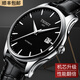 2025天梭手表男士全自動(dòng)機械表超薄真皮防水夜光十大名牌專(zhuān)用男表 官方標配版-本色黑面 40mm 送表皮帶+佛珠