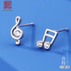 老銀匠s925銀音符耳釘養(yǎng)耳洞不對(duì)稱個(gè)性小眾設(shè)計(jì)感送女友雪花銀耳飾女士