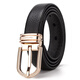 鱷魚(yú)恤新年禮物頭層牛皮潮流時(shí)尚皮帶女士百搭生日禮物針扣腰帶黑