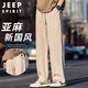 JEEP SPIRIT吉普休閑褲男夏季薄款棉麻褲子男士休閑長褲中式男裝 麻本色 2XL 