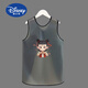 迪士尼（Disney）寶寶夏季吃飯罩衣圍兜防水防臟兒童幼兒園反穿衣圍裙畫(huà)畫(huà)無(wú)袖定制 TPU無(wú)袖【天降富貴】黑色 小碼(建議身高80-100厘米)