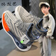 比牧巴（PIMPA）男童鞋子2025新款夏季網(wǎng)面透氣兒童網(wǎng)鞋男孩休閑椰子鞋男孩運動鞋 186牛仔蘭 35