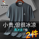 啄木鳥(niǎo)短袖t恤男士2026夏季薄款冰絲修身速干體恤半袖男圓領(lǐng)彈力上衣男 GL-TS002深灰色+TS002白色 XL