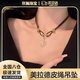 oein項鏈女輕奢小眾高級感女生禮物飾品2025年新款學(xué)生次日達(dá)女士項鏈 【美拉德金色】吊墜皮繩項鏈