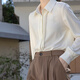 貞喜氣長(cháng)袖襯衫女2025年秋季新款雪紡長(cháng)袖白襯衫女設計感小眾高級感上衣 白色 L