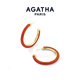 AGATHA/璦嘉莎 圓夢(mèng)系列耳環(huán)女士 生日禮物送女友閨蜜高級感耳飾 珊瑚紅耳圈