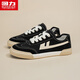回力女鞋帆布鞋2025夏季新款低幫透氣運動(dòng)休閑鞋子女 黑/米 36