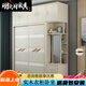翊嵐閣2025新款生態(tài)板實(shí)木衣柜臥室推拉門(mén)儲物柜滑移門(mén)多功能衣櫥大衣柜 1.2米衣柜+0.4邊柜+頂柜