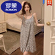 羅蒙睡衣夏純棉女學(xué)生夏季可愛(ài)公主風(fēng)吊帶睡裙甜美無(wú)袖家居服 小碎花_ 2XL
