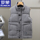 羅蒙（ROMON）秋冬季羽絨棉馬甲男士立領(lǐng)燈芯絨潮牌加厚保暖修身背心馬夾上衣男 灰色 XL 參考125-140左右