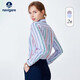 納維凱爾意大利小帆船長(cháng)袖襯衫女全棉面料條紋襯衣2313041031 牛仔藍/白 M