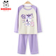 巴布豆兒童睡衣家居服套裝男童純棉親膚透氣女童薄款空調服【7A抗菌】 【長(cháng)袖款】紫 魔法小麗 150