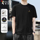 啄木鳥(niǎo)（TUCANO）短袖t恤男純棉經(jīng)典刺繡休閑圓領(lǐng)百搭打底衫舒適上衣男裝 黑色 2XL