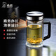 希諾抗菌雙層玻璃杯男家用商務(wù)辦公水杯帶手柄泡茶杯子X(jué)N-9005K 420mL