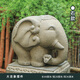 漢韻堂石墩子底座石雕大象家用門口看門石象庭院落地擺件 F133-2大吉象擺件右
