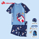 佑游兒童泳衣男童游泳衣分體泳褲男孩速干溫泉泳衣六件套32038藍色3XL