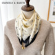 CHANEELR & KARITH磁吸扣方巾女護頸防曬圍脖薄紗巾絲巾圍巾生日新年禮物送女友老婆 米白