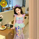 G.DUCKKIDS小黃鴨女童美人魚(yú)連衣裙人魚(yú)姬魚(yú)尾裙洋氣禮服裙兒童亮片公主裙 紫藍(單件連衣裙)純棉內里不扎肉 130