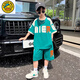 G. DUCKKIDS小黃鴨兒童裝男童夏裝套裝2025新款中大童夏季男孩薄運動帥氣速干 藍色 120 建議身高110-120厘米