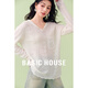 百家好（Basic House）Basic House/百家好韓系連帽蕾絲針織衫春季綿羊毛花邊套頭上衣女 白色 M