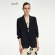 Laurèl【真絲】勞芮新款氣質(zhì)收腰百搭高智西服外套LWD351T02400 經(jīng)典黑 S 160/84A