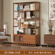 竹藝佳（ZHUYIJIA）博古架落地多層置物架儲物架客廳收納架楠竹置物柜玄關(guān)柜雜物架子 6-100兩門(mén)兩抽