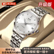 I&W CARNIVAL HWGUOJI瑞士品牌IW手表男女全自動(dòng)機械情侶表夜光單日歷商務(wù)休閑防水腕表愛(ài)沃馳本色白面-進(jìn)口機芯-女款