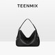 天美意（TEENMIX）女包牛皮單肩包大容量斜挎腋下包通勤牛角法棍包情人節禮物送女友